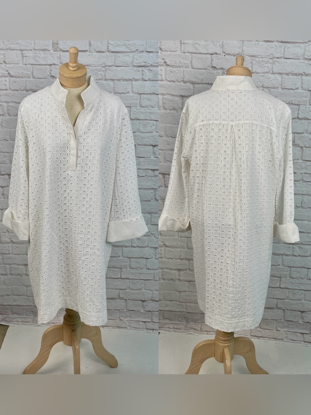 Tuckernuck White Eyelet Megan Shift Dress Size XXL